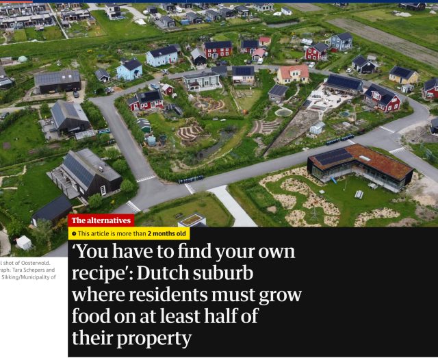 Article in the Guardian on Almere neighbourhood Oosterwold