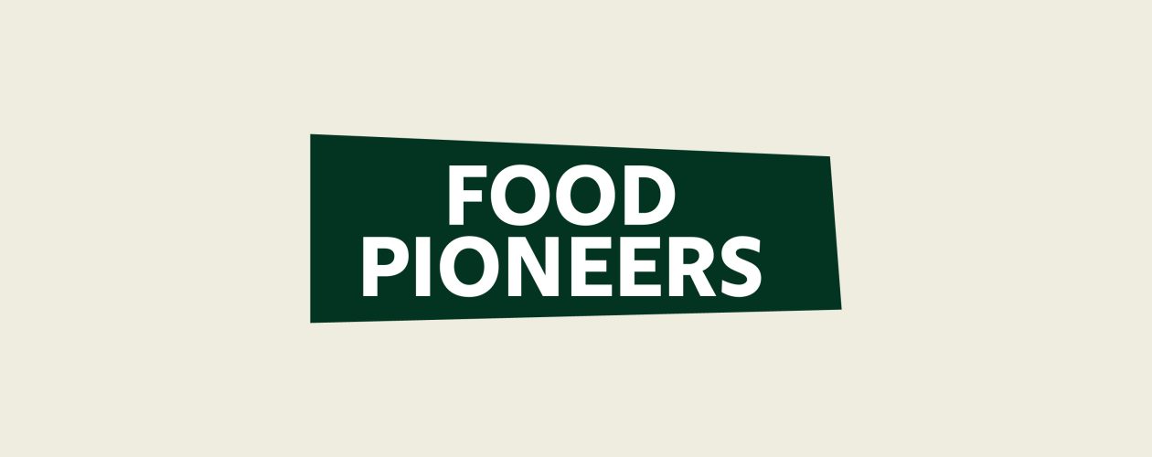Logo Food Pioneers, de nieuwe naam van Stichting Flevo Campus, symbool voor voedselinnovatie in Almere