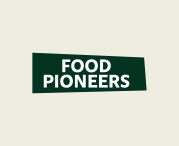Logo Food Pioneers, de nieuwe naam van Stichting Flevo Campus, symbool voor voedselinnovatie in Almere