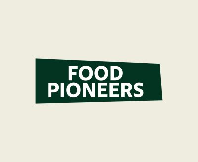 Logo Food Pioneers, de nieuwe naam van Stichting Flevo Campus, symbool voor voedselinnovatie in Almere
